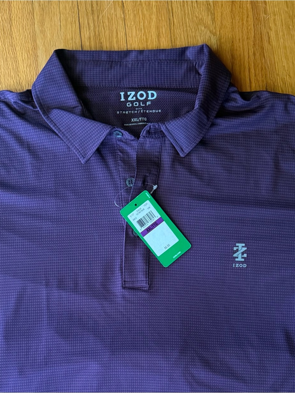 IZOD Men's Purple Golf Polo with Logo